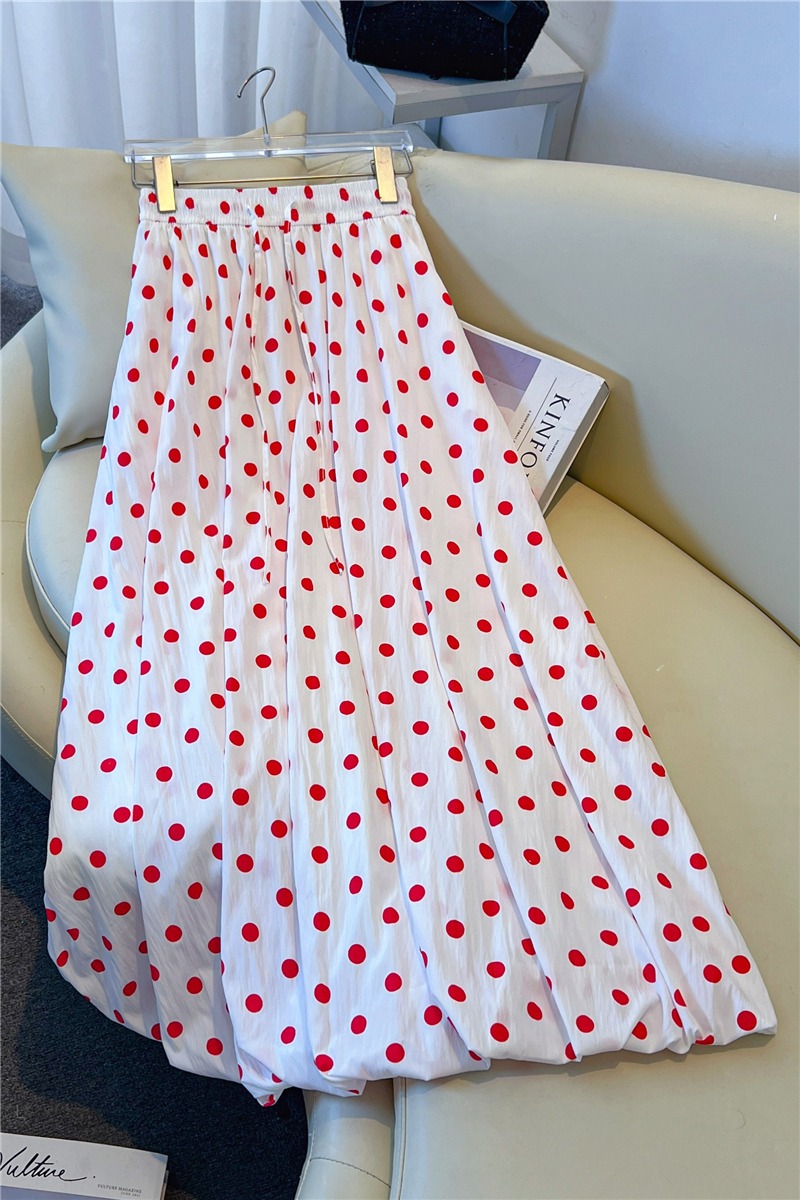 A-line summer bud skirt lady polka dot skirt for women