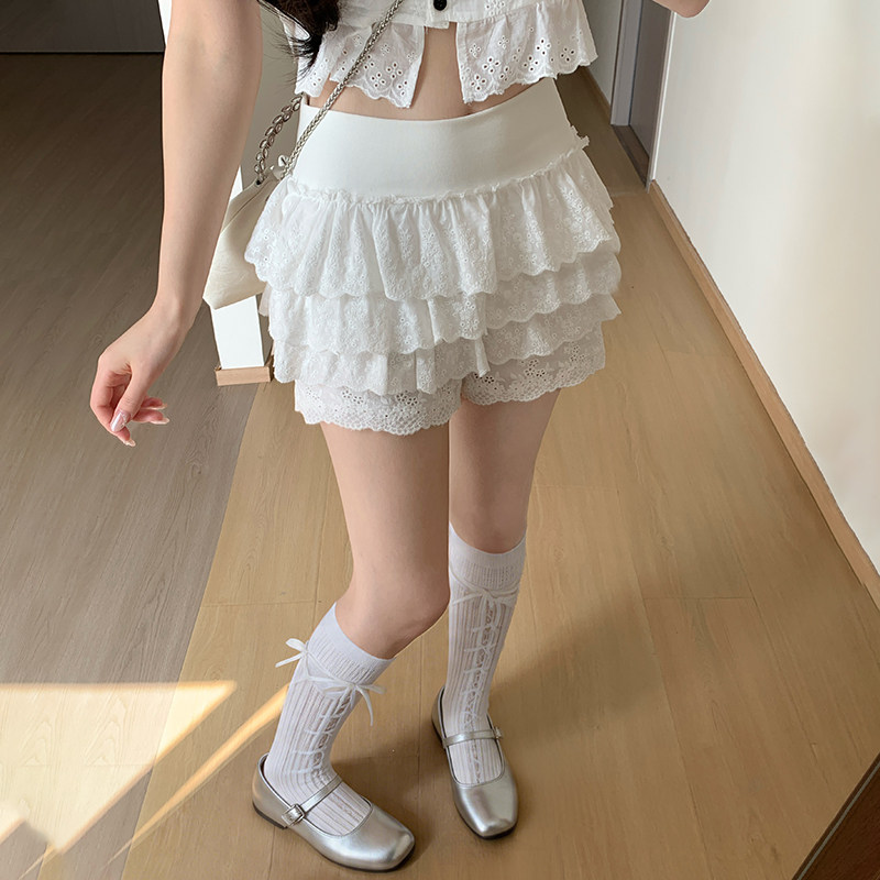 Slim summer spicegirl skirt A-line hollow culottes for women