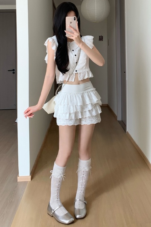 Slim summer spicegirl skirt A-line hollow culottes for women