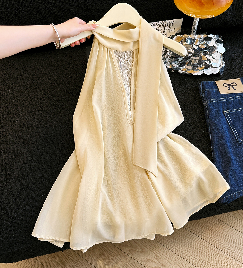 Western style sleeveless summer shirt slim France style vest