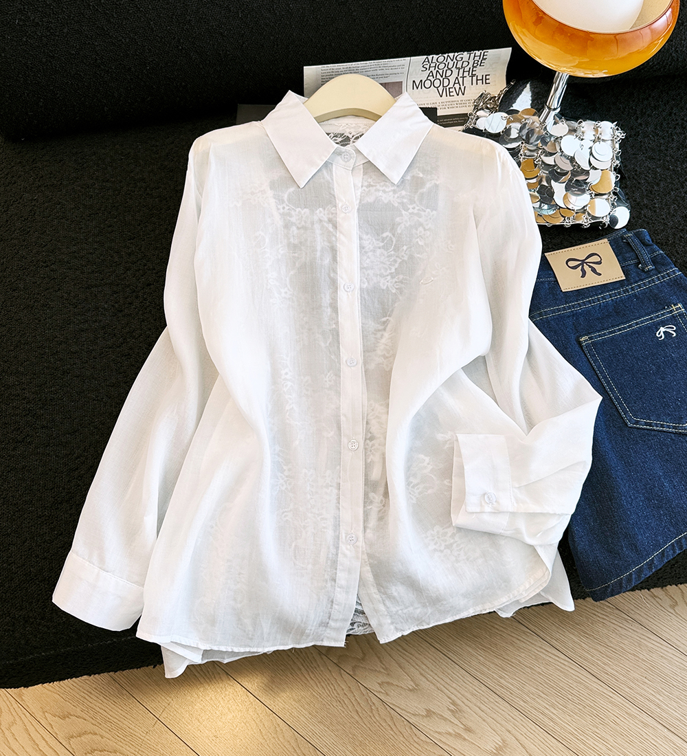 Halter Korean style splice niche sunscreen shirt