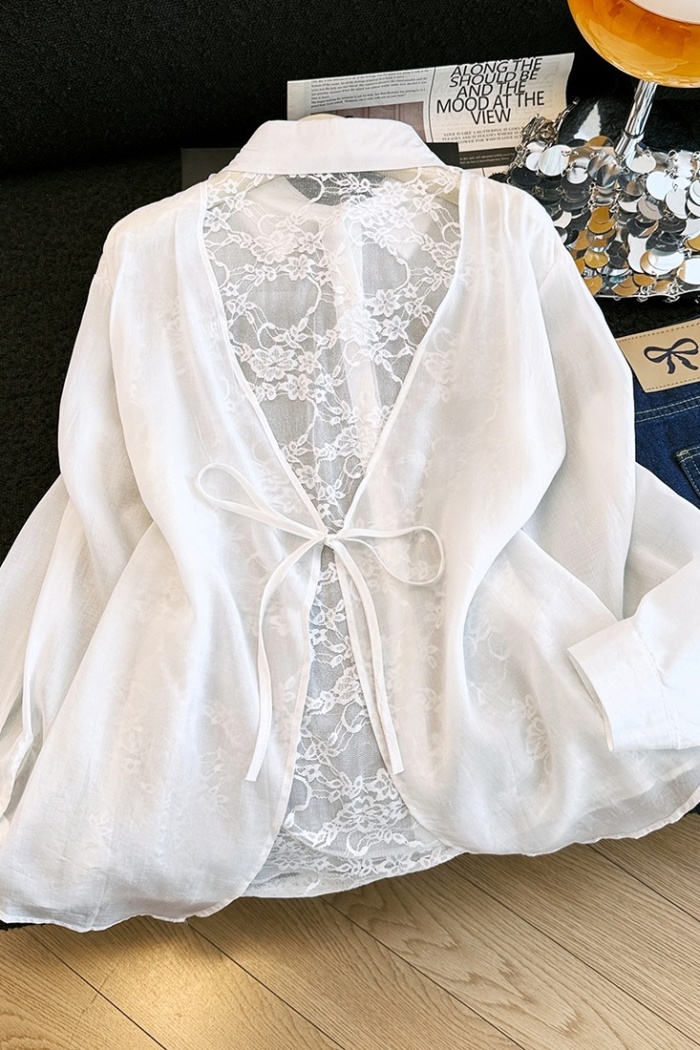 Halter Korean style splice niche sunscreen shirt