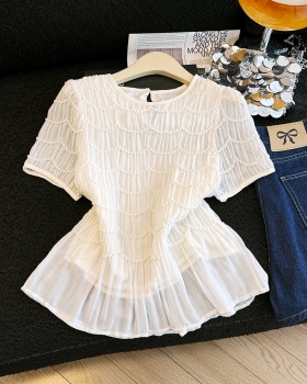 Summer loose tops round neck shirt for women