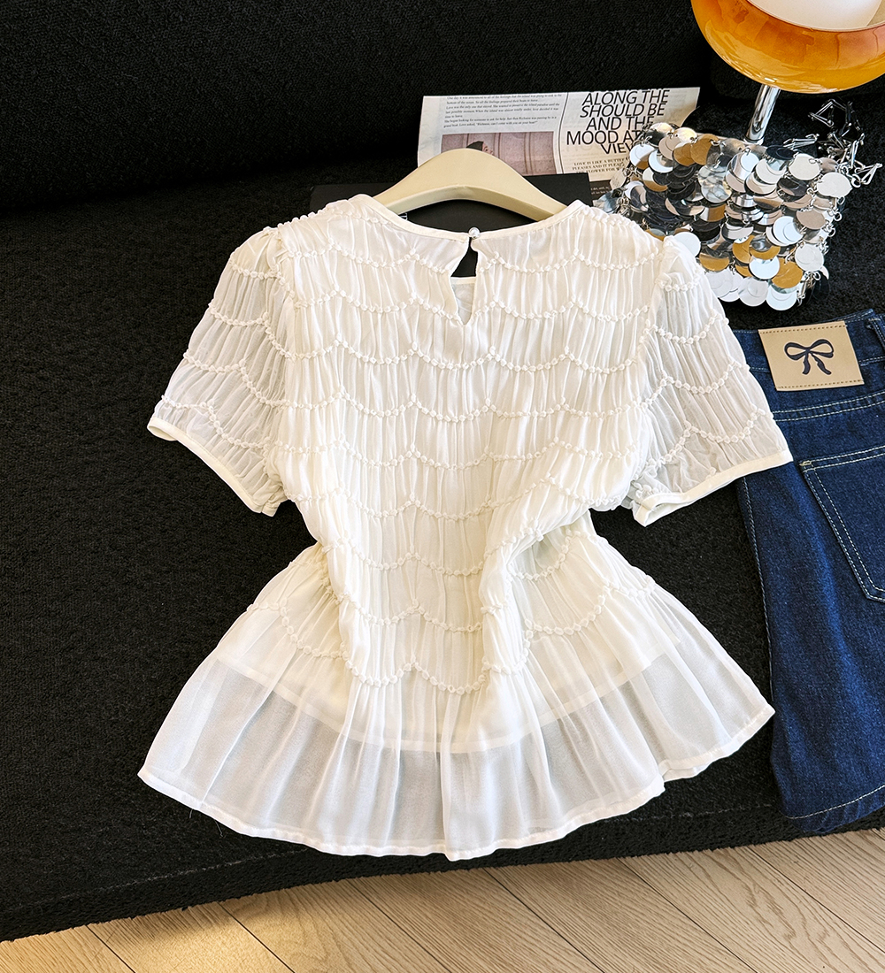 Summer loose tops round neck shirt for women