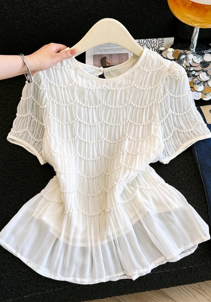 Summer loose tops round neck shirt for women