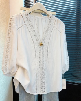 Splice Korean style shirt summer tops for women