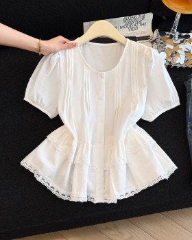 All-match summer small shirt short sleeve tops for women