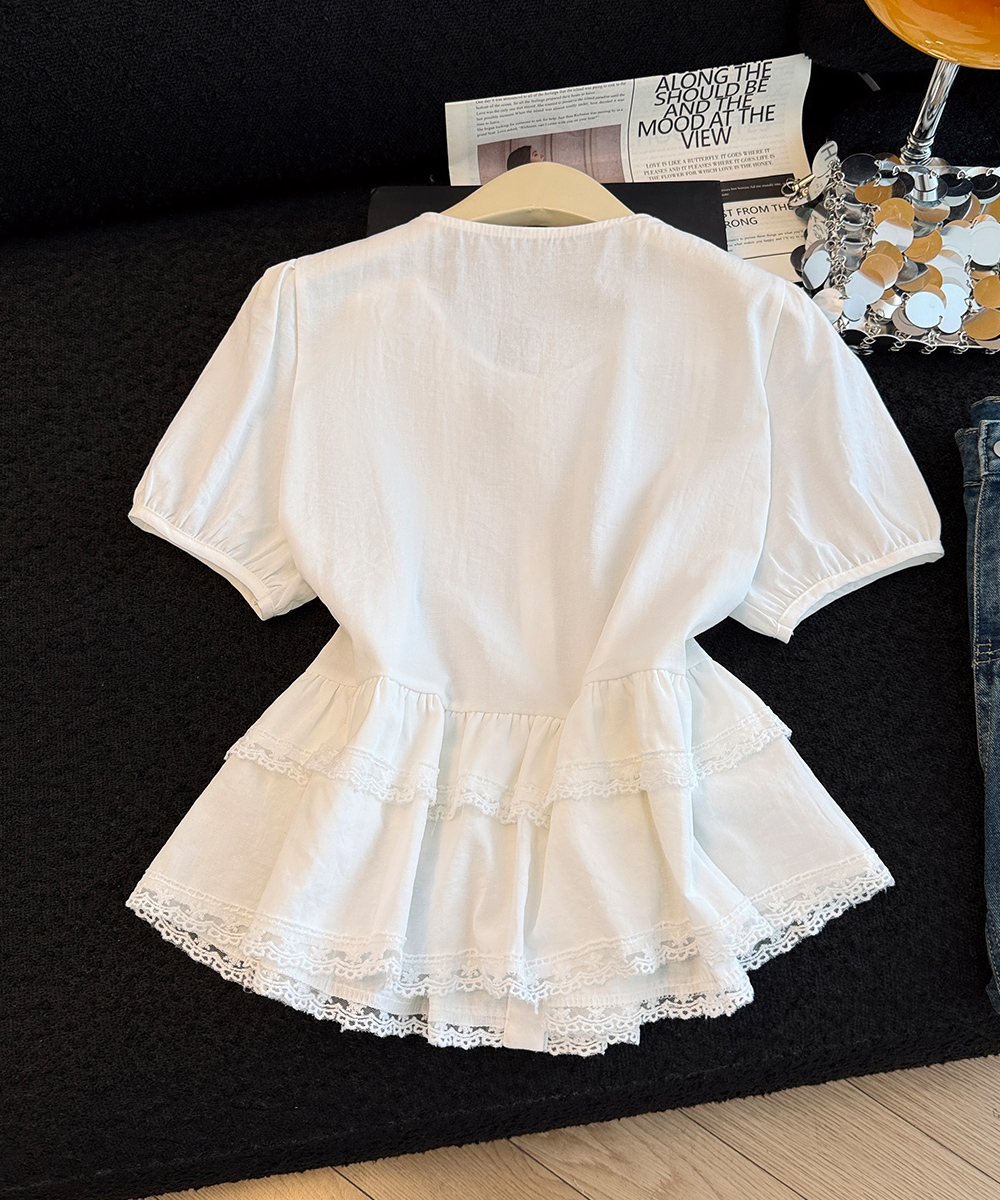 All-match summer small shirt short sleeve tops for women