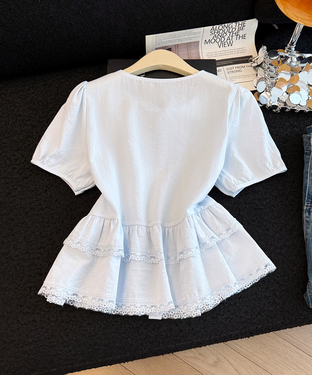 All-match summer small shirt short sleeve tops for women