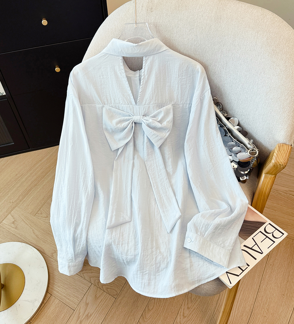 Niche thin sunscreen cardigan bow outside the ride tops