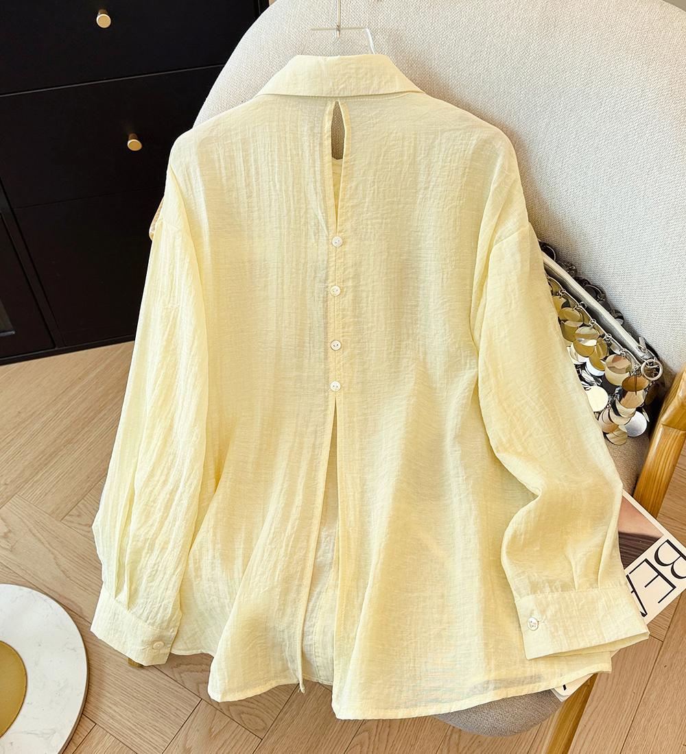 Sunscreen back split tops niche cardigan for women