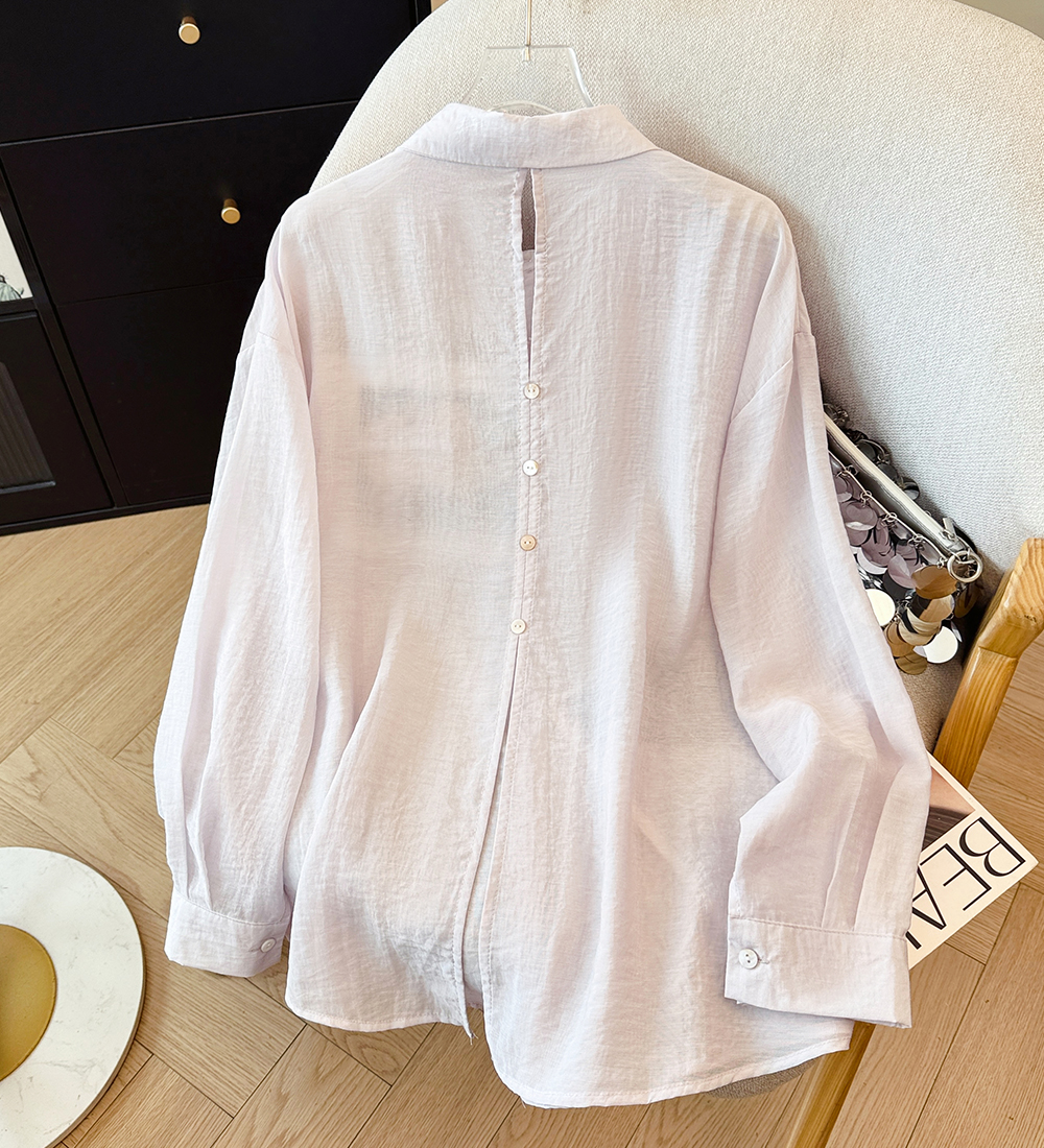 Sunscreen back split tops niche cardigan for women