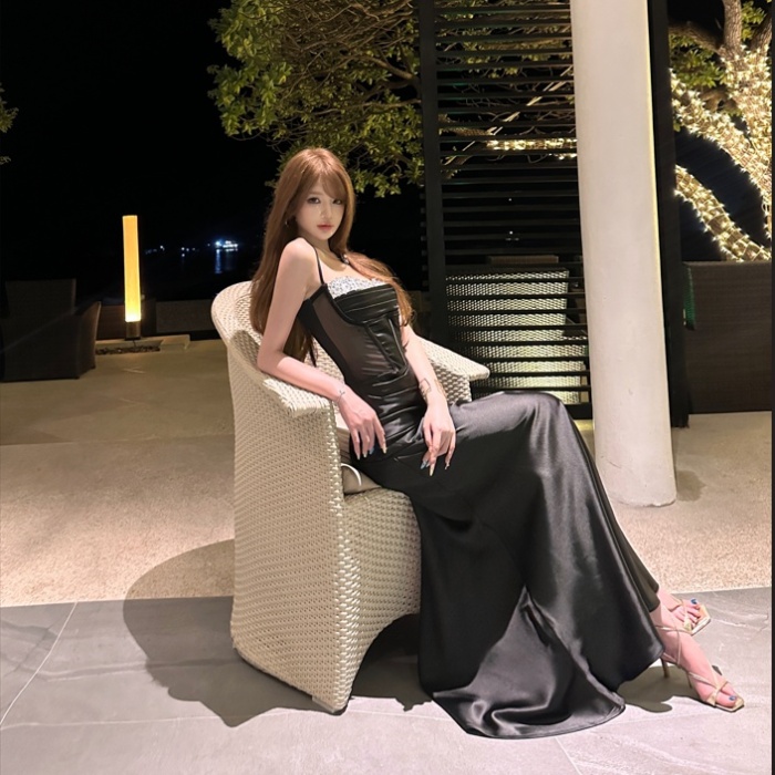 Package hip long dress vacation dress for women
