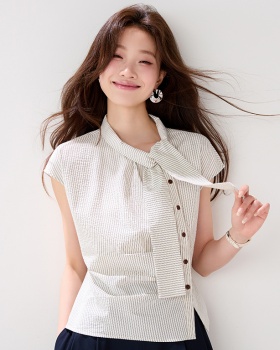 Cotton summer shirt streamer tops for women