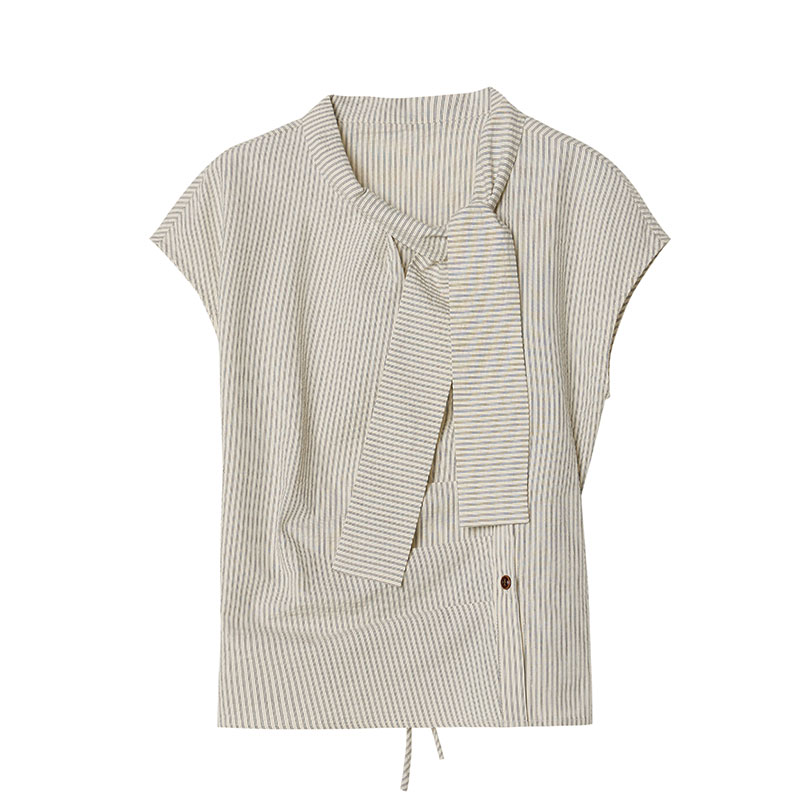 Cotton summer shirt streamer tops for women