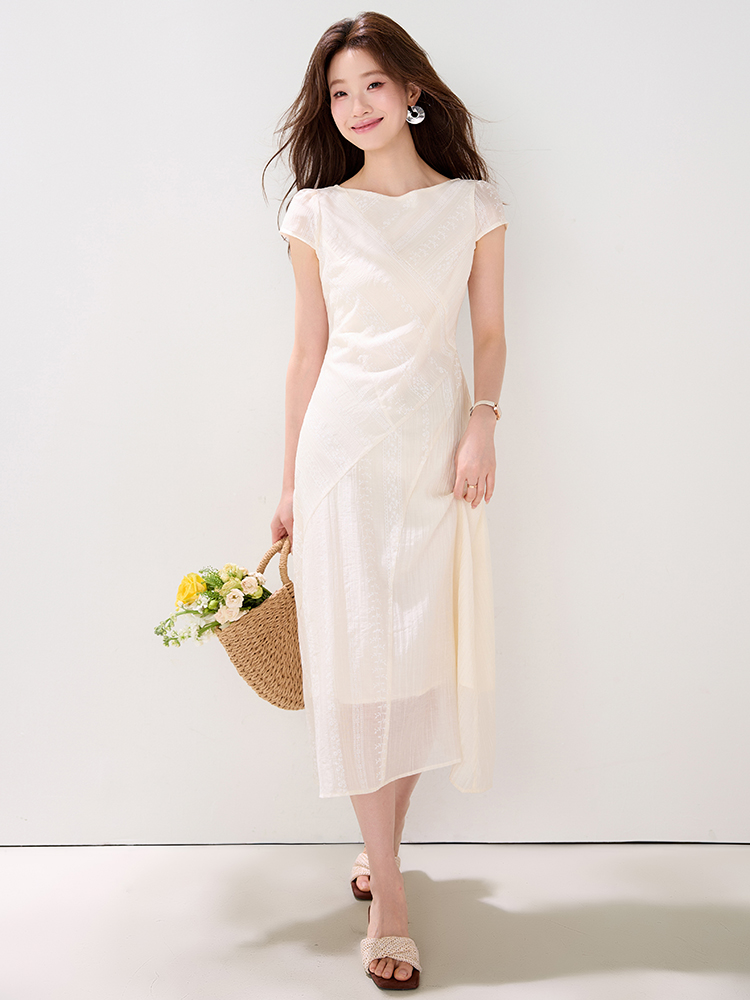 Apricot dress summer long dress for women