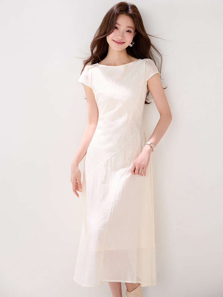 Apricot dress summer long dress for women