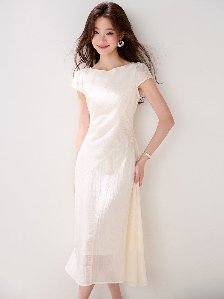 Apricot dress summer long dress for women