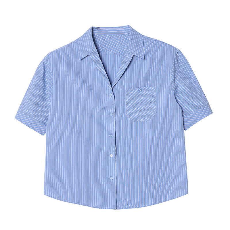 Short sleeve niche tops stripe business suit