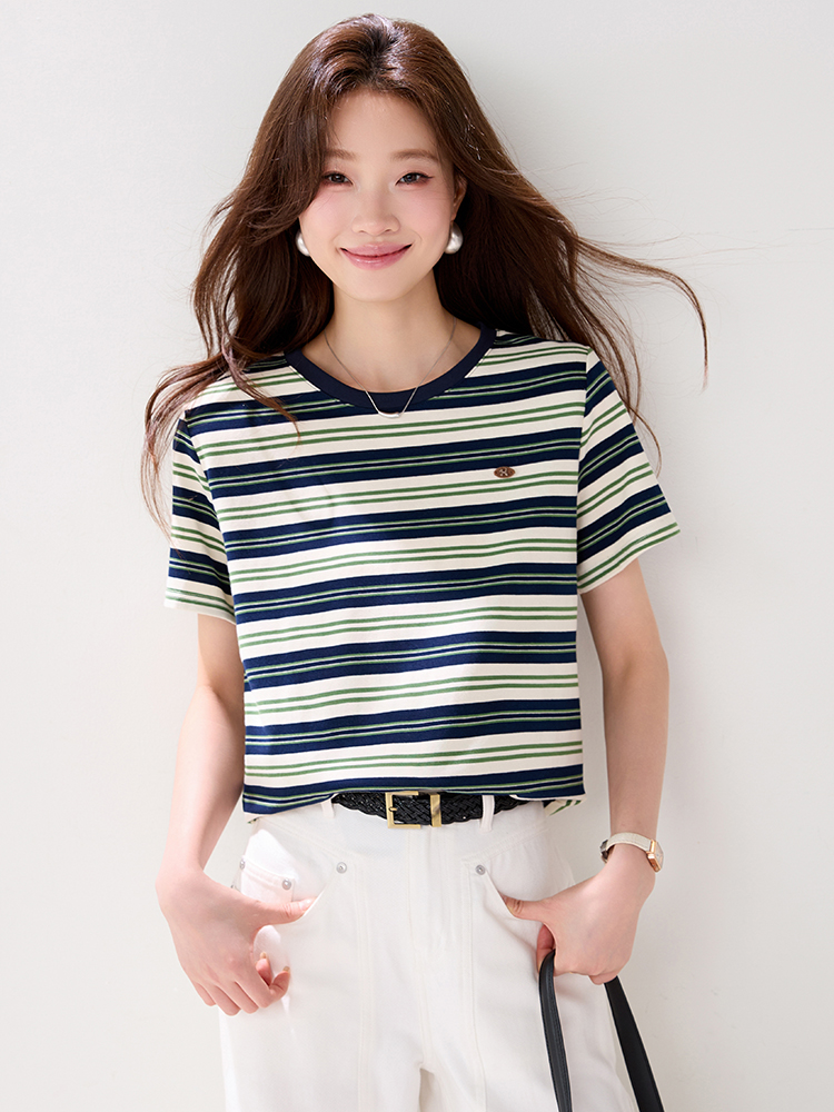Fresh fashion T-shirt summer pullover tops for women