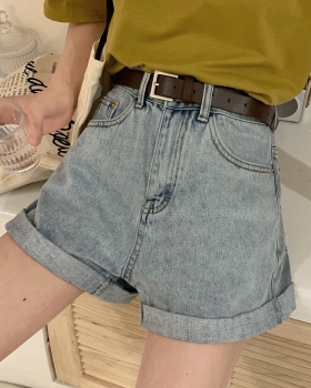 All-match wide leg pants slim short jeans for women