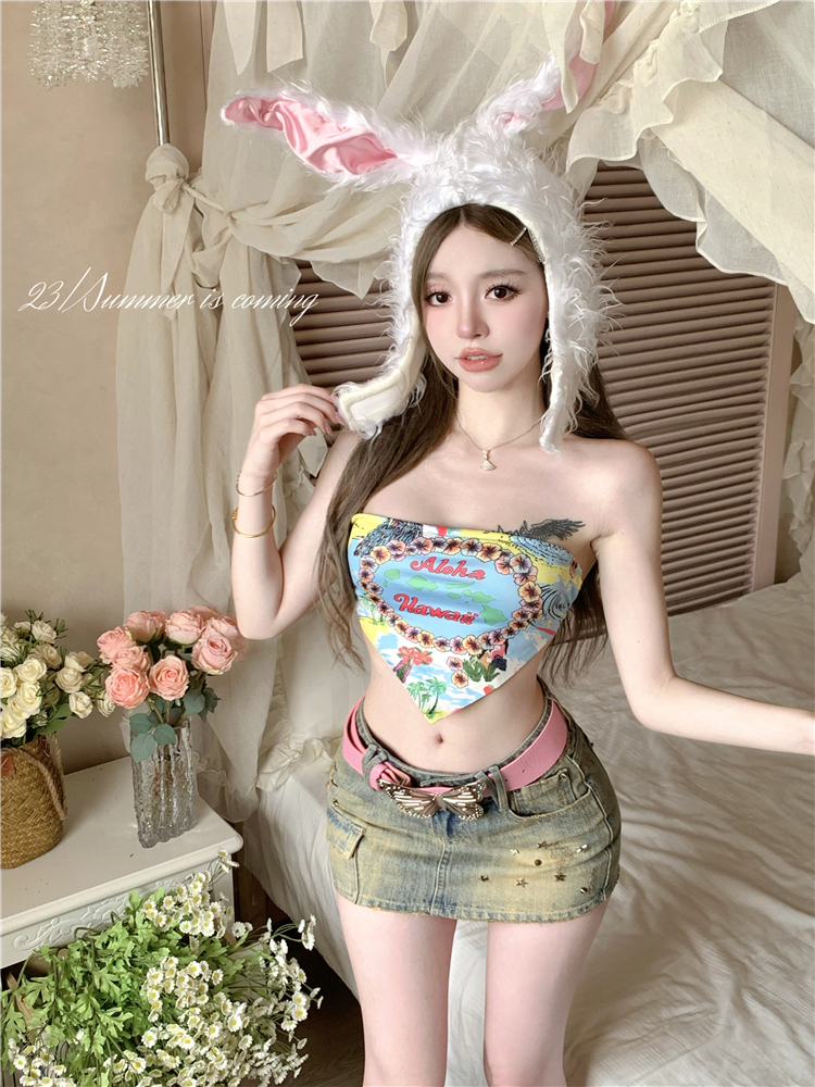 Slim summer retro skirt package hip denim rivets short skirt