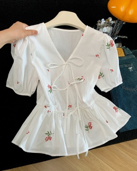 Summer niche slim short sleeve shirt for women