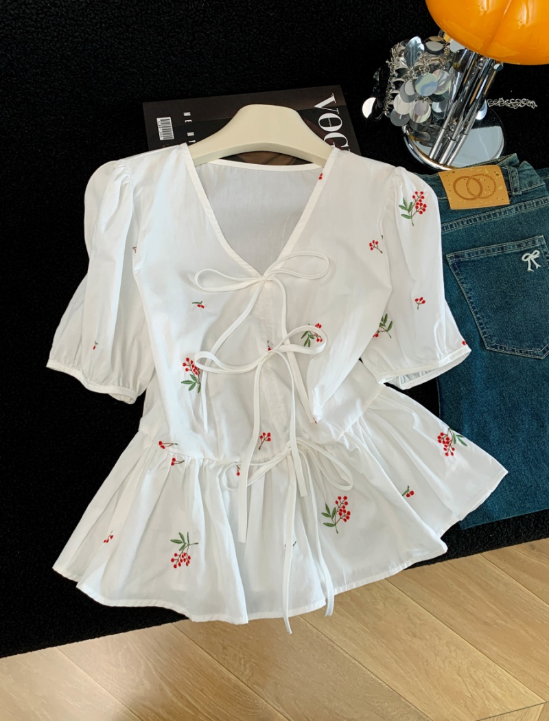 Summer niche slim short sleeve shirt for women