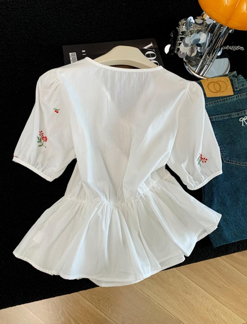 Summer niche slim short sleeve shirt for women