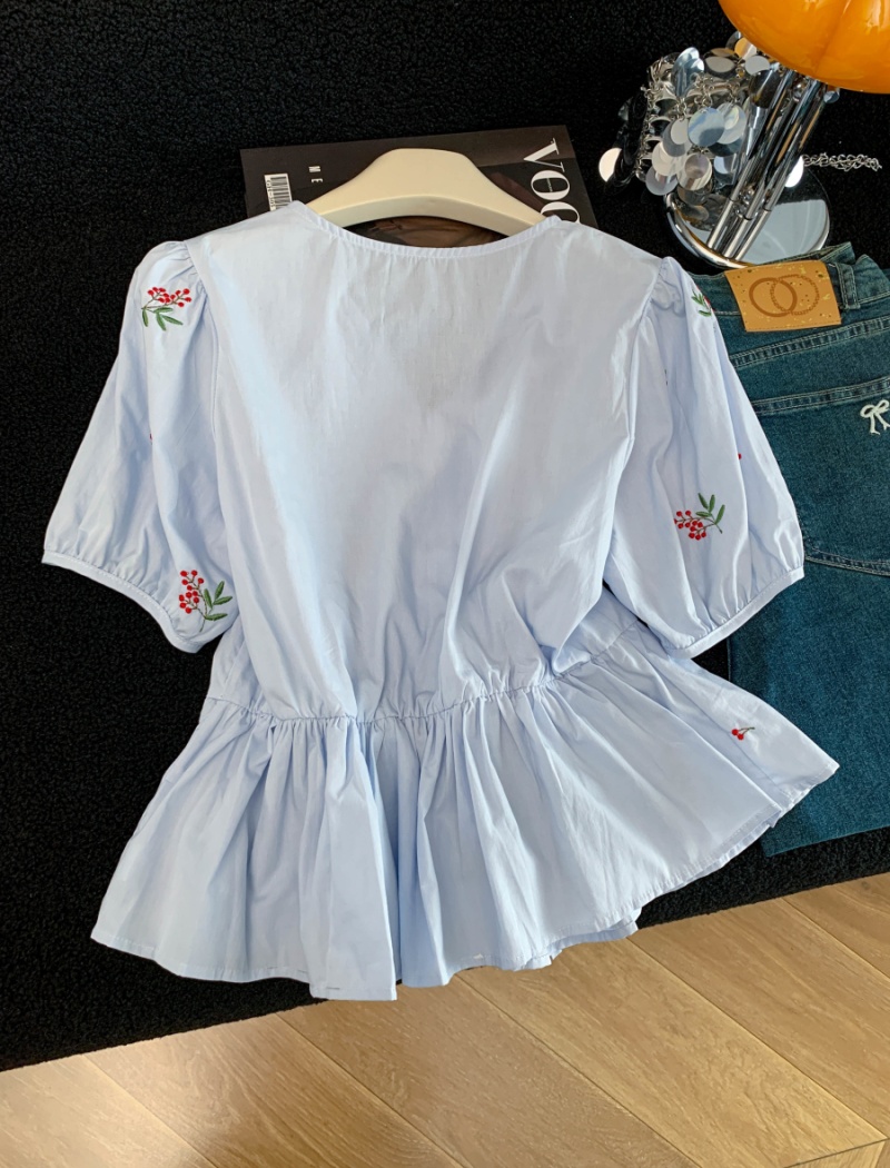 Summer niche slim short sleeve shirt for women