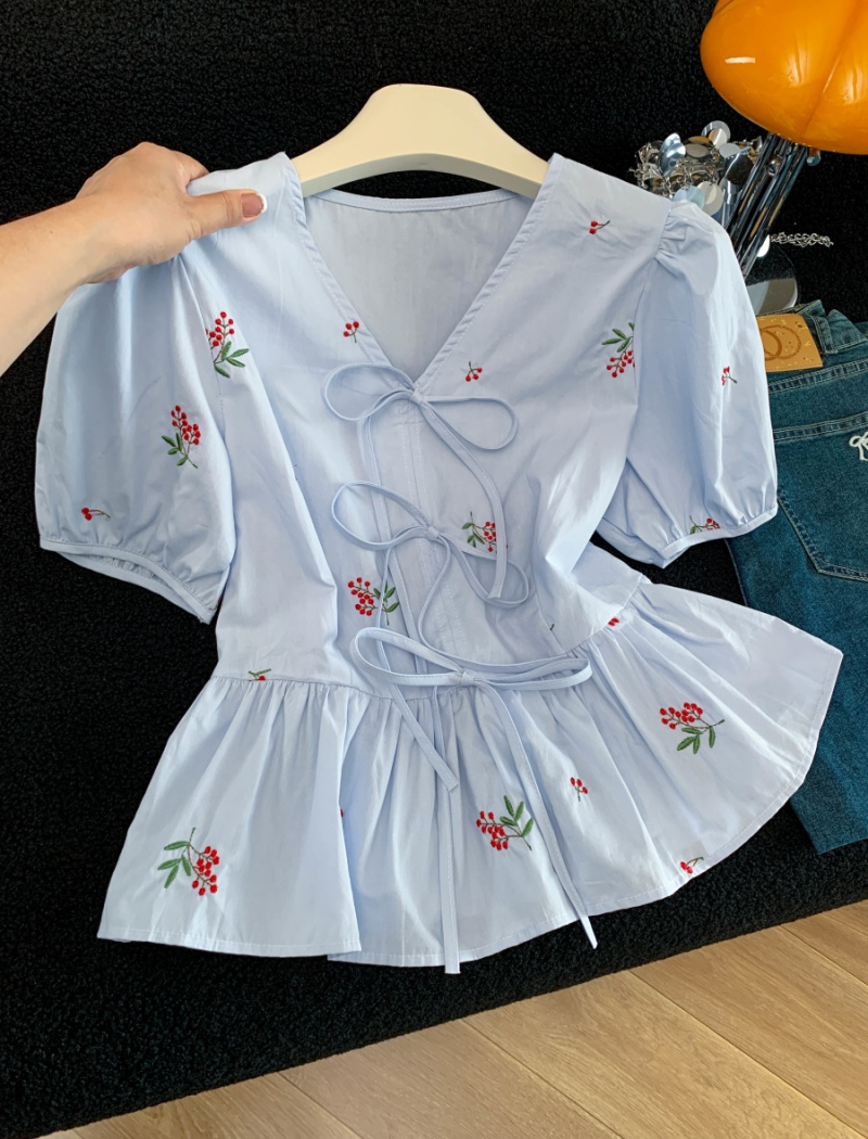 Summer niche slim short sleeve shirt for women