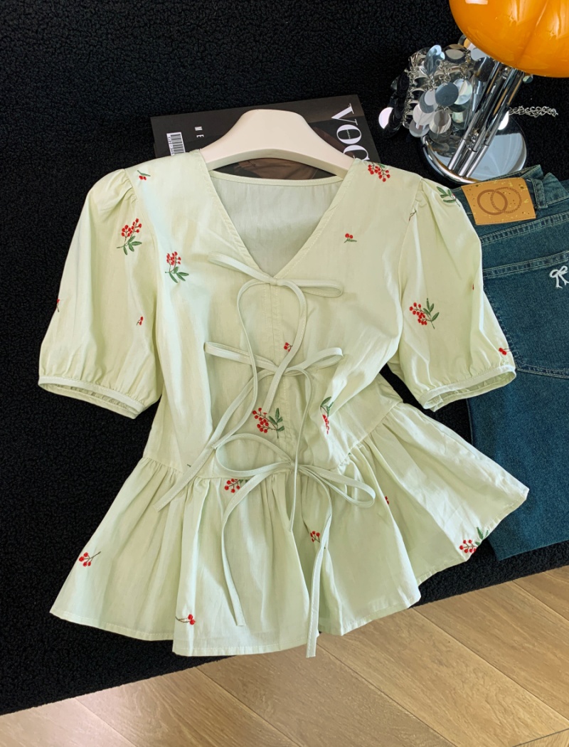 Summer niche slim short sleeve shirt for women