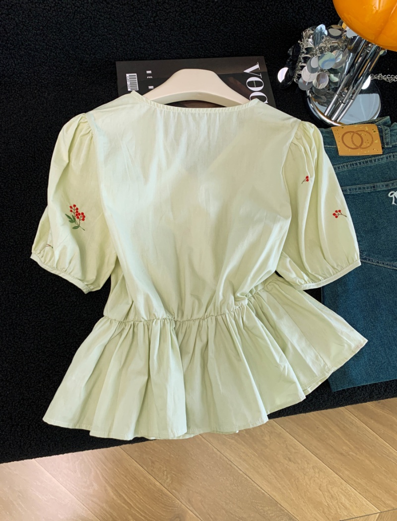 Summer niche slim short sleeve shirt for women