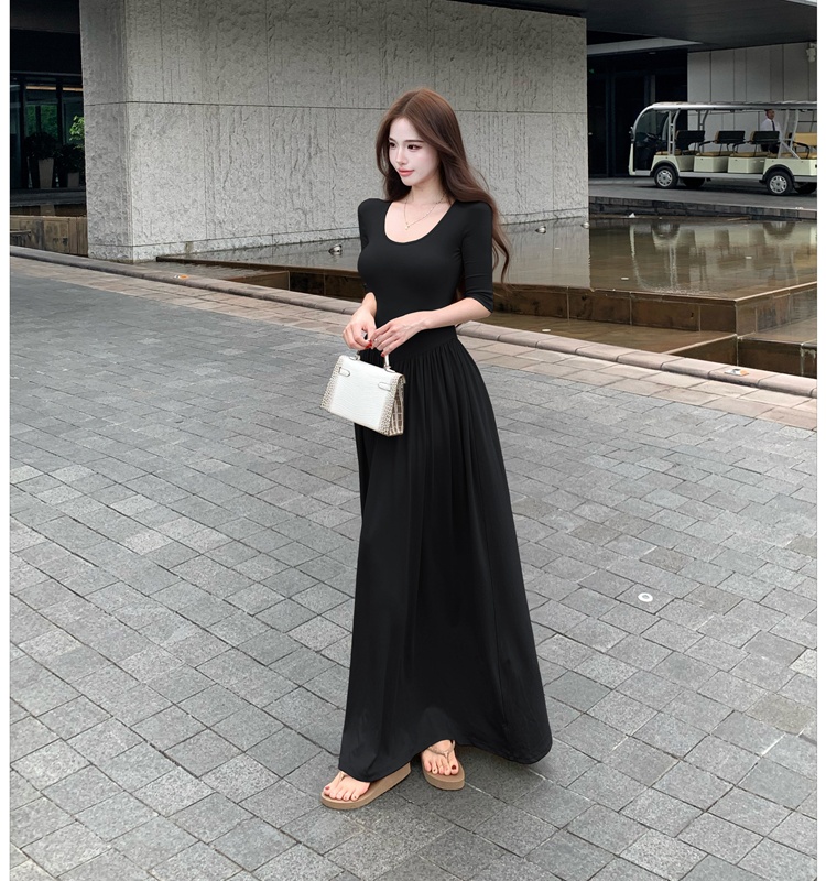 A-line slim dress long summer long dress for women