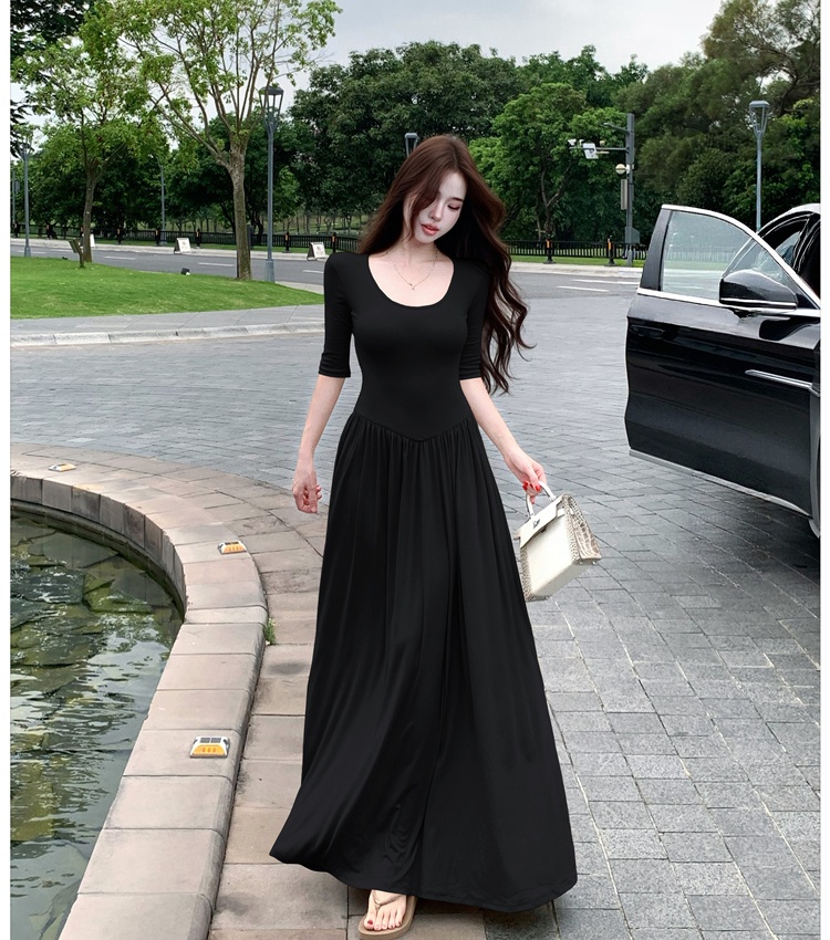 A-line slim dress long summer long dress for women