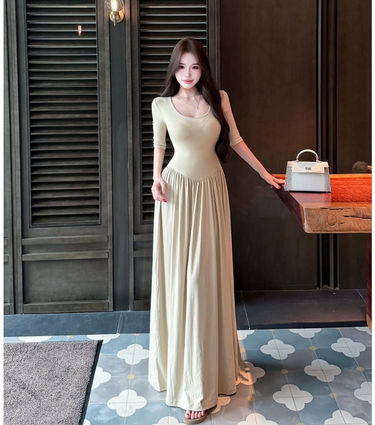 A-line slim dress long summer long dress for women