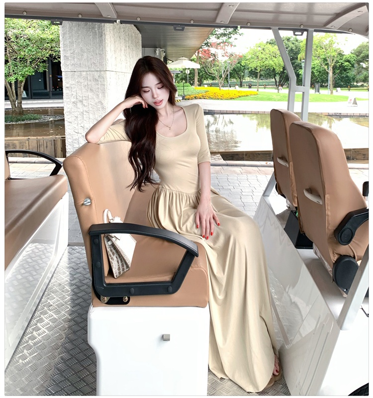 A-line slim dress long summer long dress for women