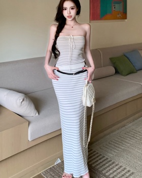 Summer wrapped chest spicegirl skirt a set for women