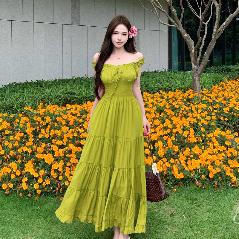 Vacation long dress show young dress for women