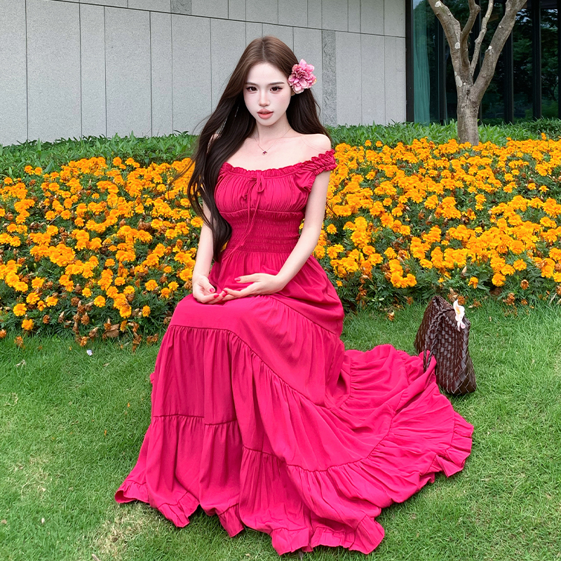 Vacation long dress show young dress for women
