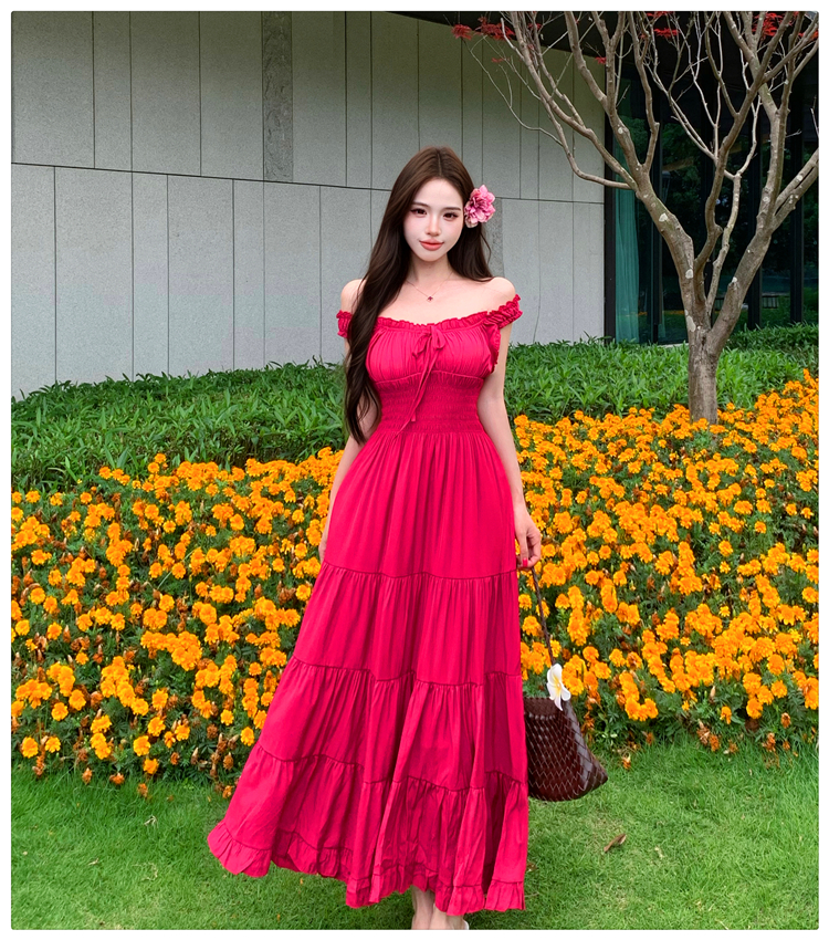 Vacation long dress show young dress for women