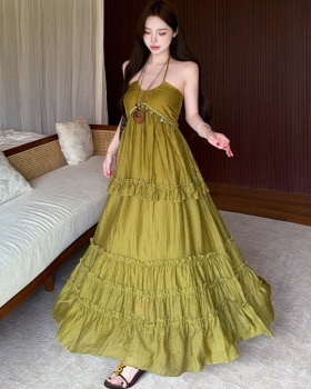 Summer vacation dress sling retro long dress for women