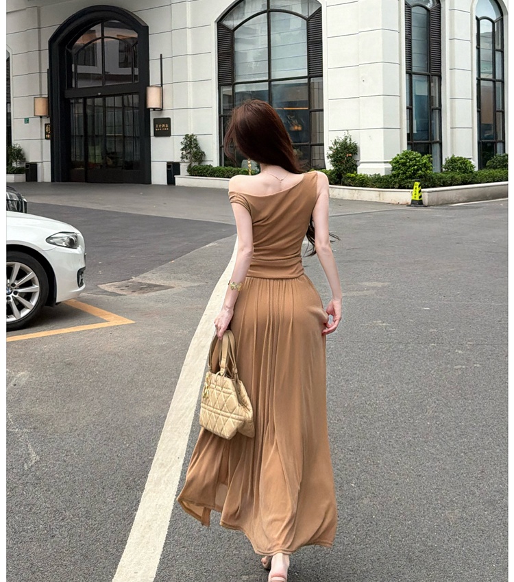 Pinched waist temperament split jumpsuit