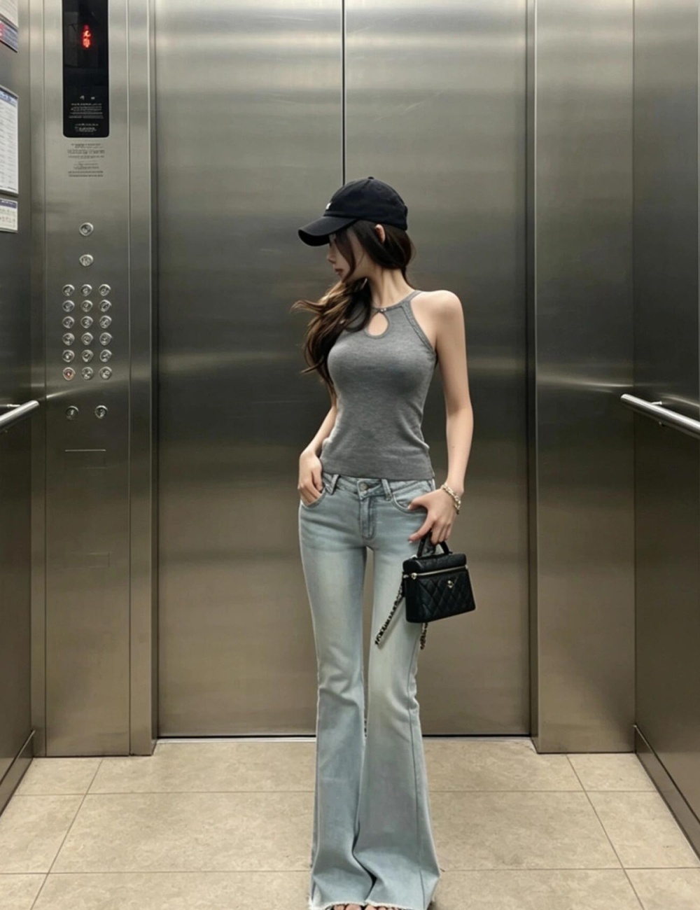 Sling drops of water multiple knitted halter hollow tops
