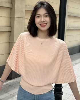 Fashion Korean style temperament pleated pure slim tops