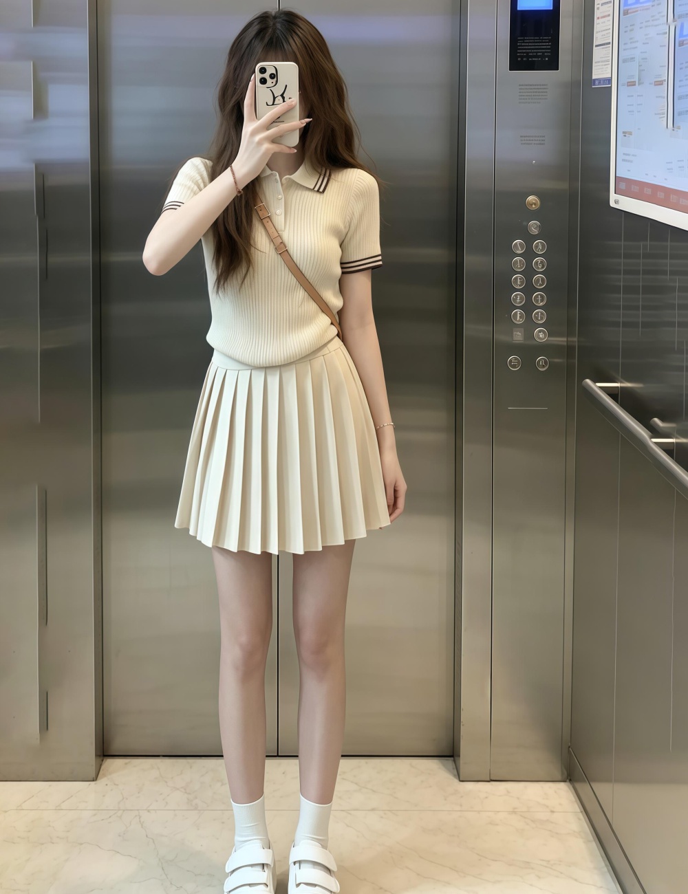 Small fellow college style short shirts summer knitted skirt a set