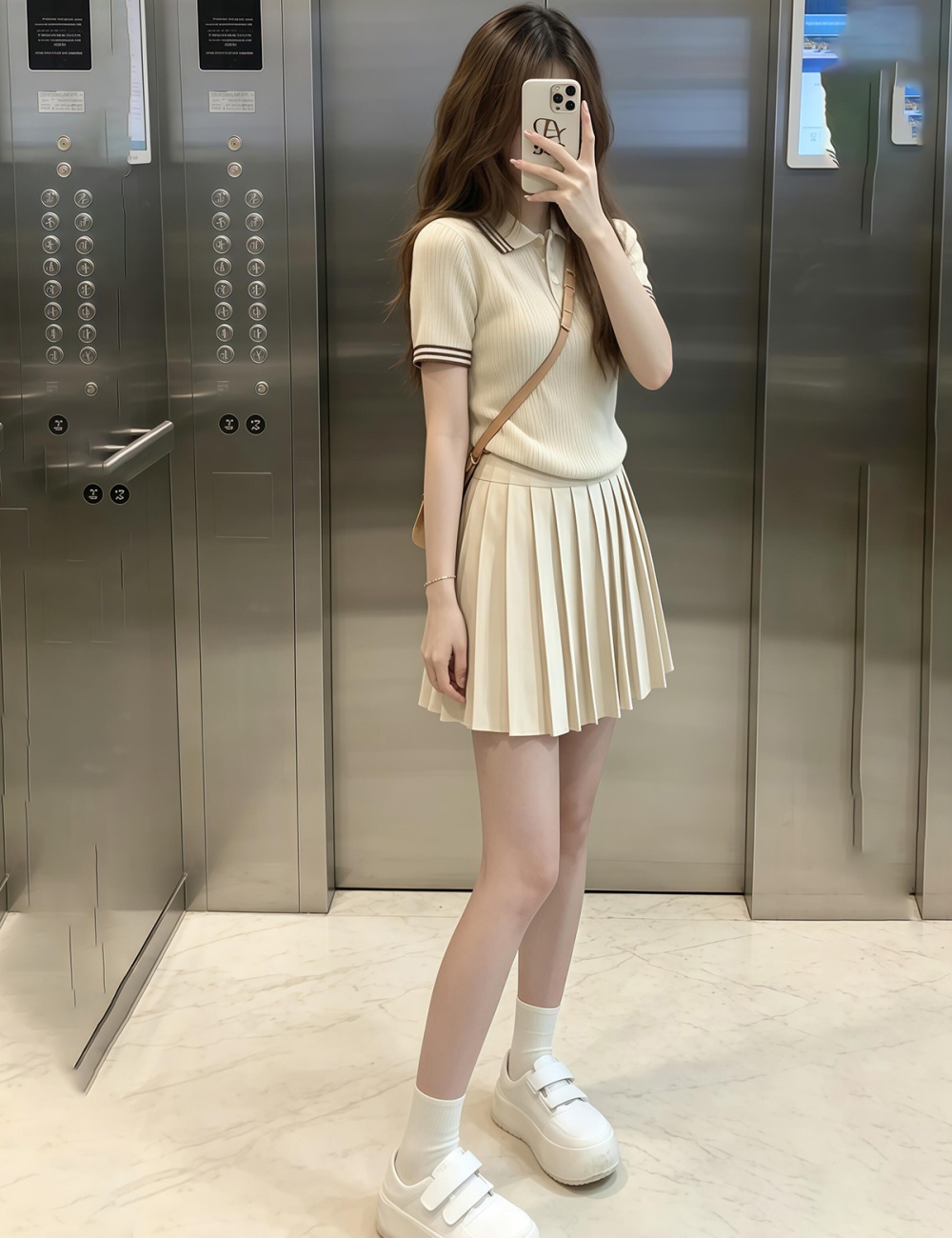 Small fellow college style short shirts summer knitted skirt a set