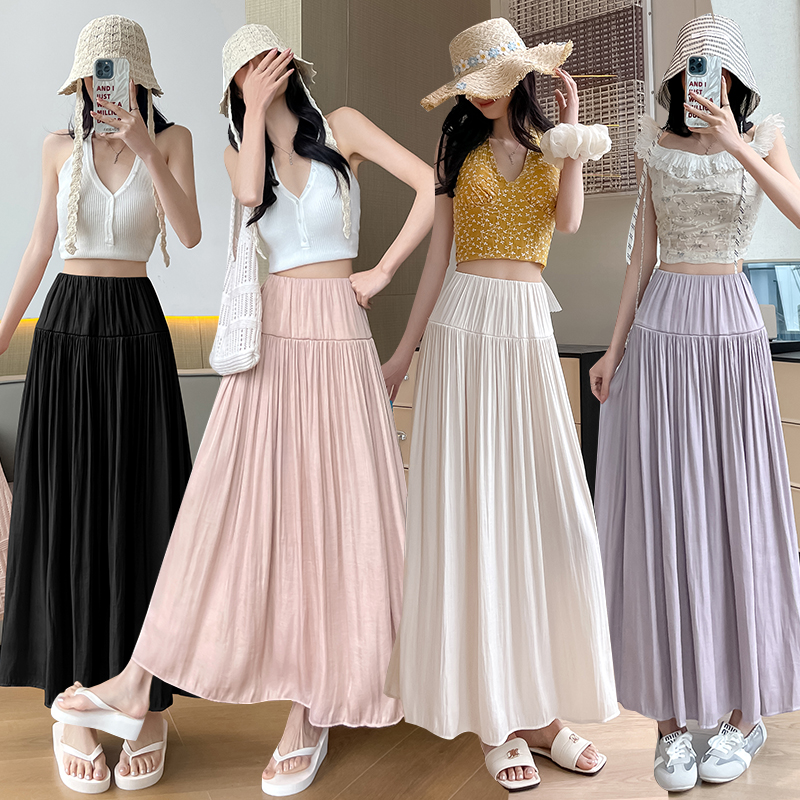 Drape all-match skirt modal summer long skirt for women
