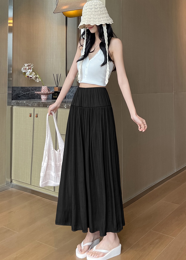 Drape all-match skirt modal summer long skirt for women