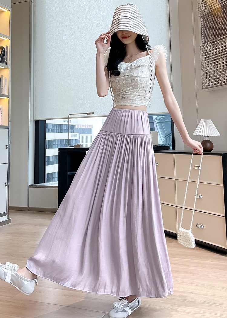 Drape all-match skirt modal summer long skirt for women